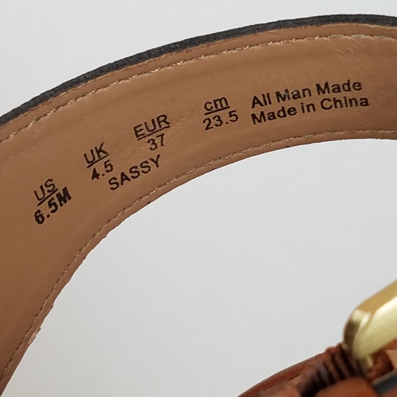 NWOT Franco Sarto Sassy Brown Cork Wedge Sandals - Picture 11 of 12